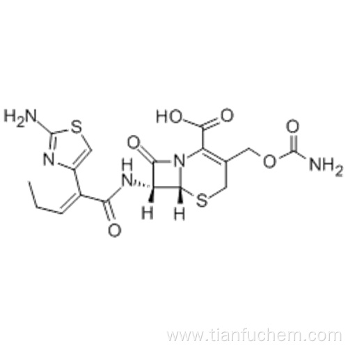 (6R,7R)-3-[[(Aminocarbonyl)oxy]methyl]-7-[[(2Z)-2-(2-amino-4-thiazolyl)-1-oxo-2-pentenyl]amino]-8-oxo-5-thia-1-azabicyclo[4.2.0]oct-2-ene-2-carboxylic acid CAS 135889-00-8